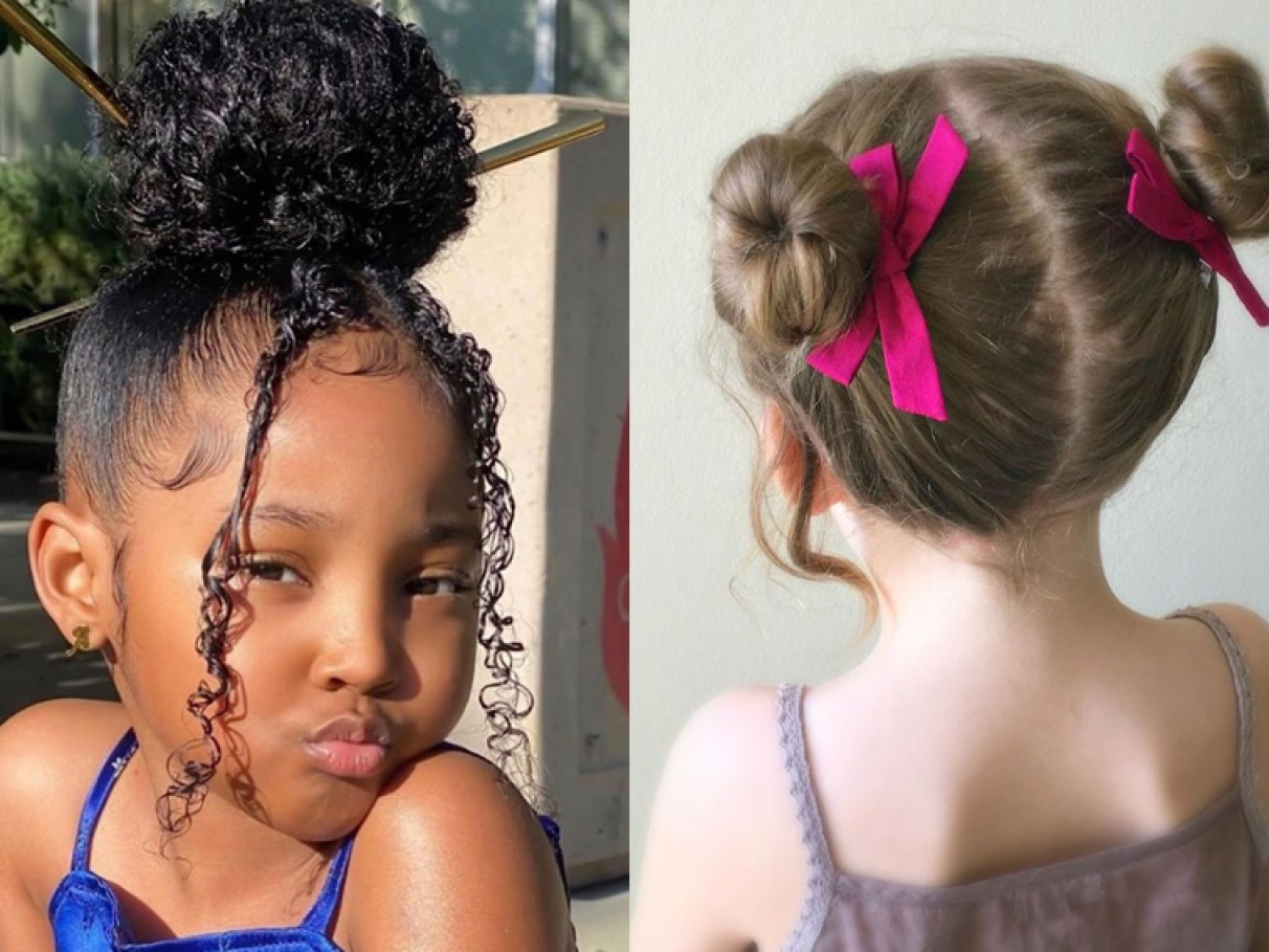 Penteado Rápido com Dois Coques e Duas Tranças