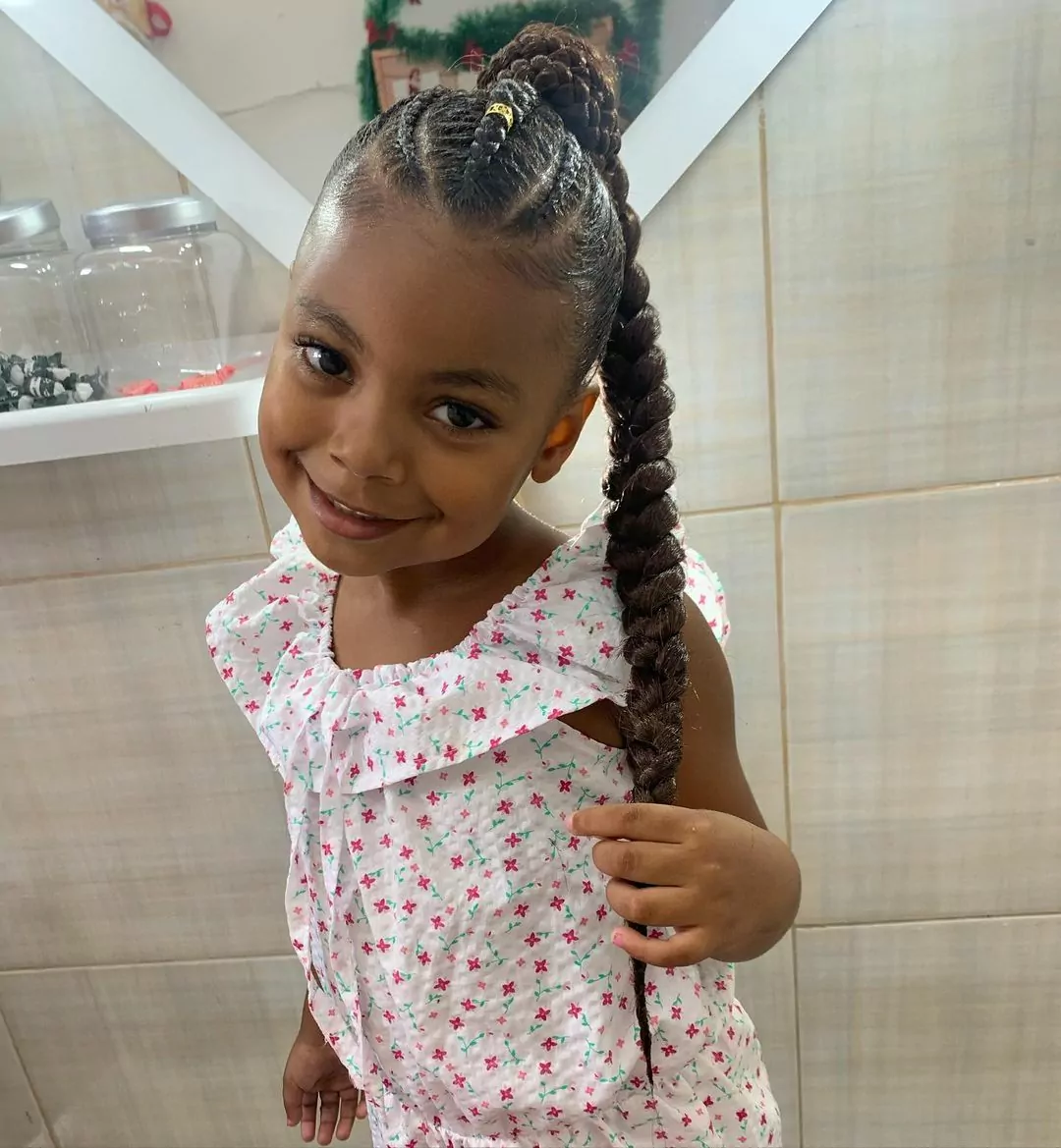 penteado infantil trança boxeadora com jumbo