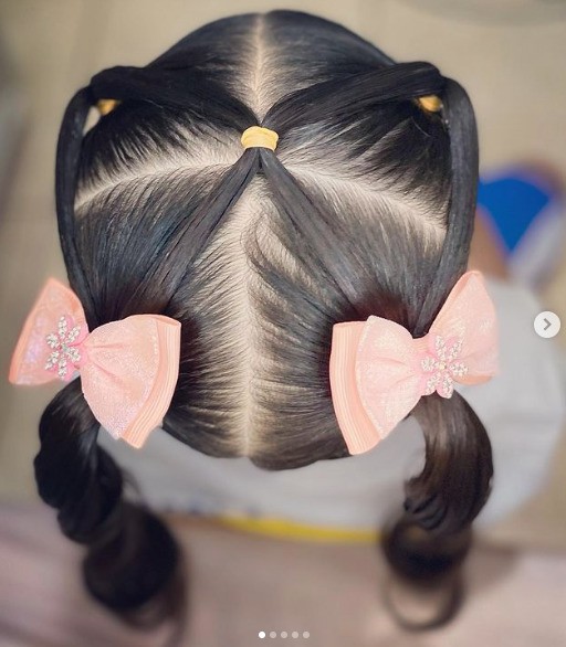 penteado infantil com xuxinha para cabelos curtos