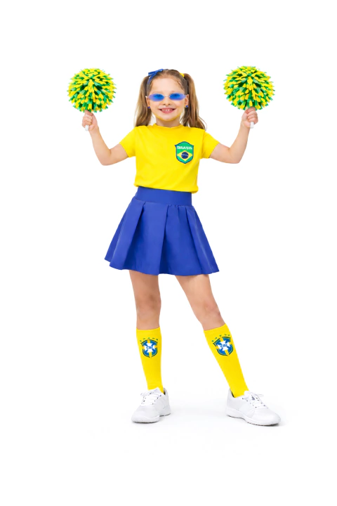 penteado com as cores do brasil infantil