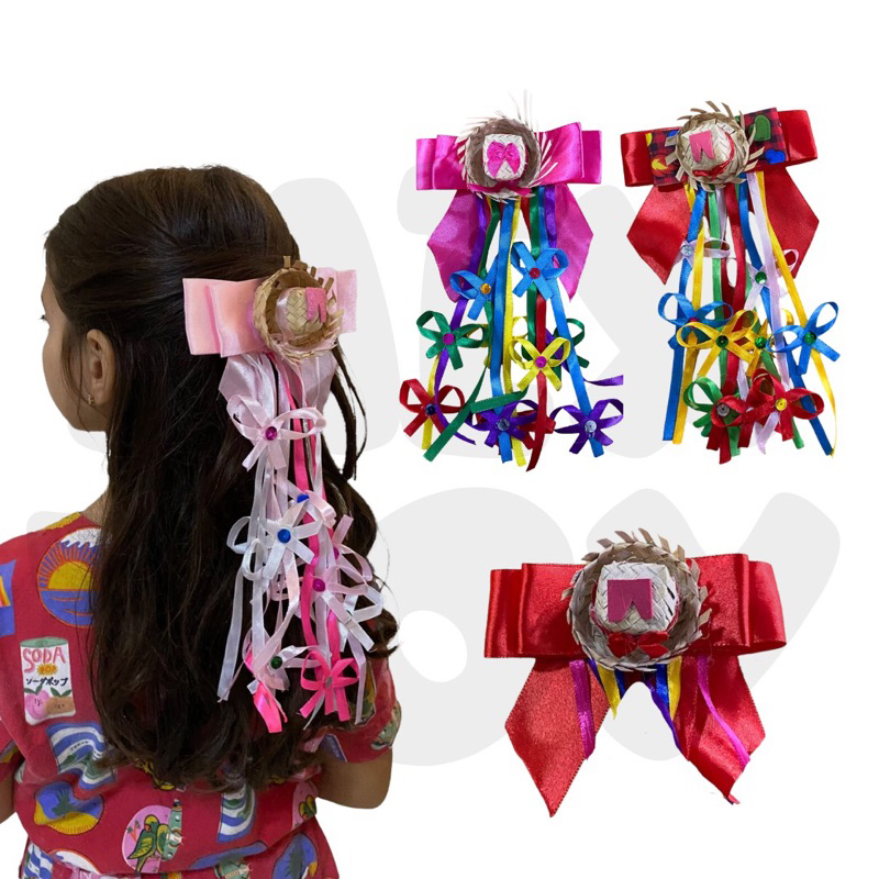 penteado infantil com glitter são joão