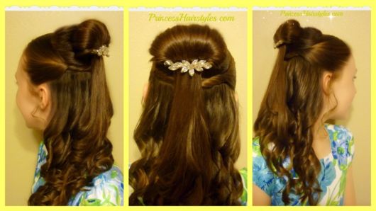 penteado infantil princesa com tiara