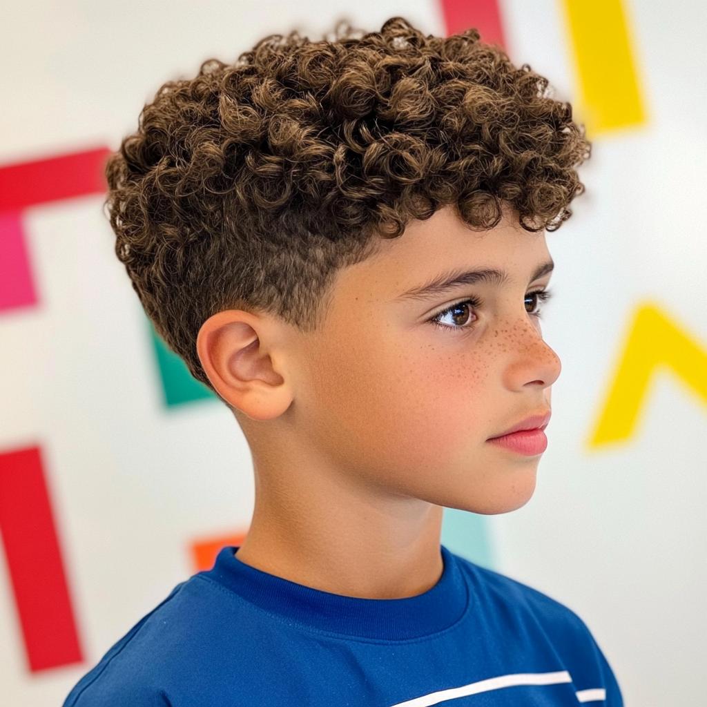 penteado infantil menino cabelo cacheado com liguinhas