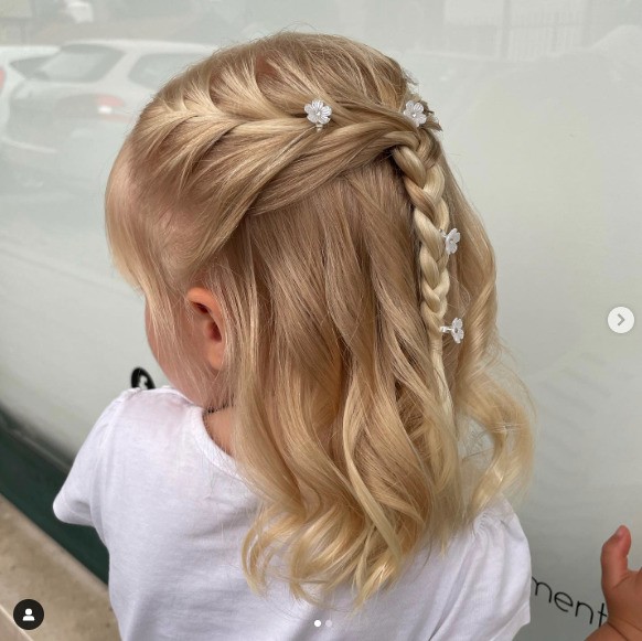 penteado de trança para daminha de honra