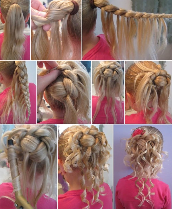 penteado infantil fácil com trança para festa