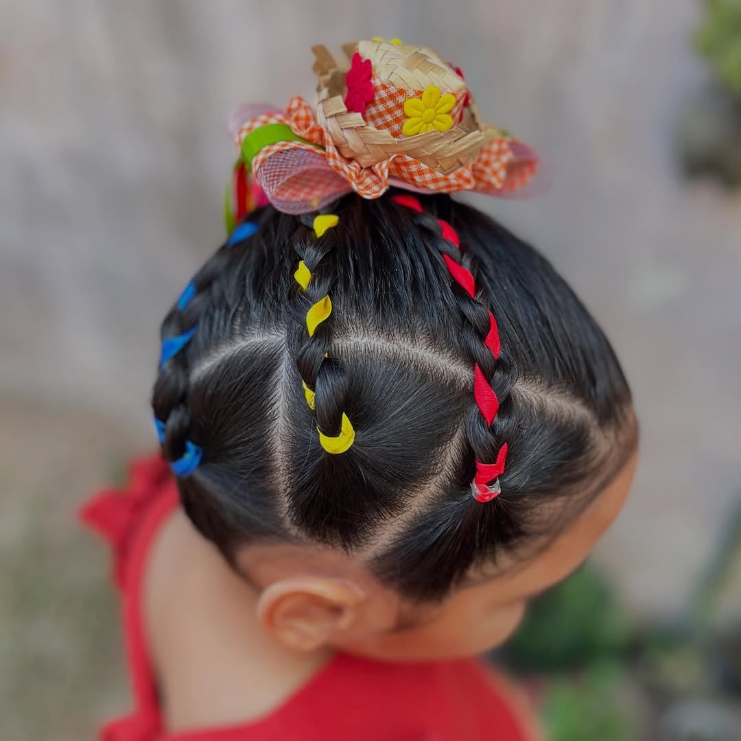 penteado infantil para casamento cabelo médio