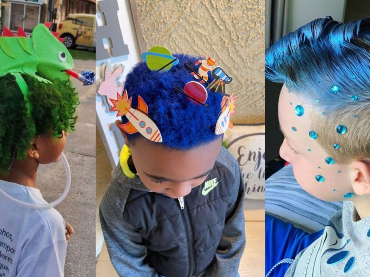 penteado moicano infantil