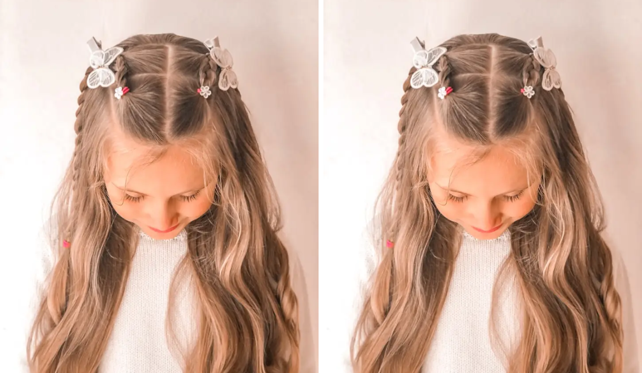 penteado infantil coque duplo