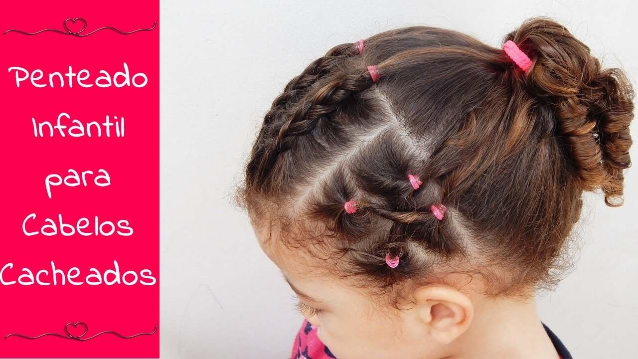 penteado infantil cabelo cacheado longo
