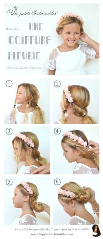 penteado infantil com tiara de trança