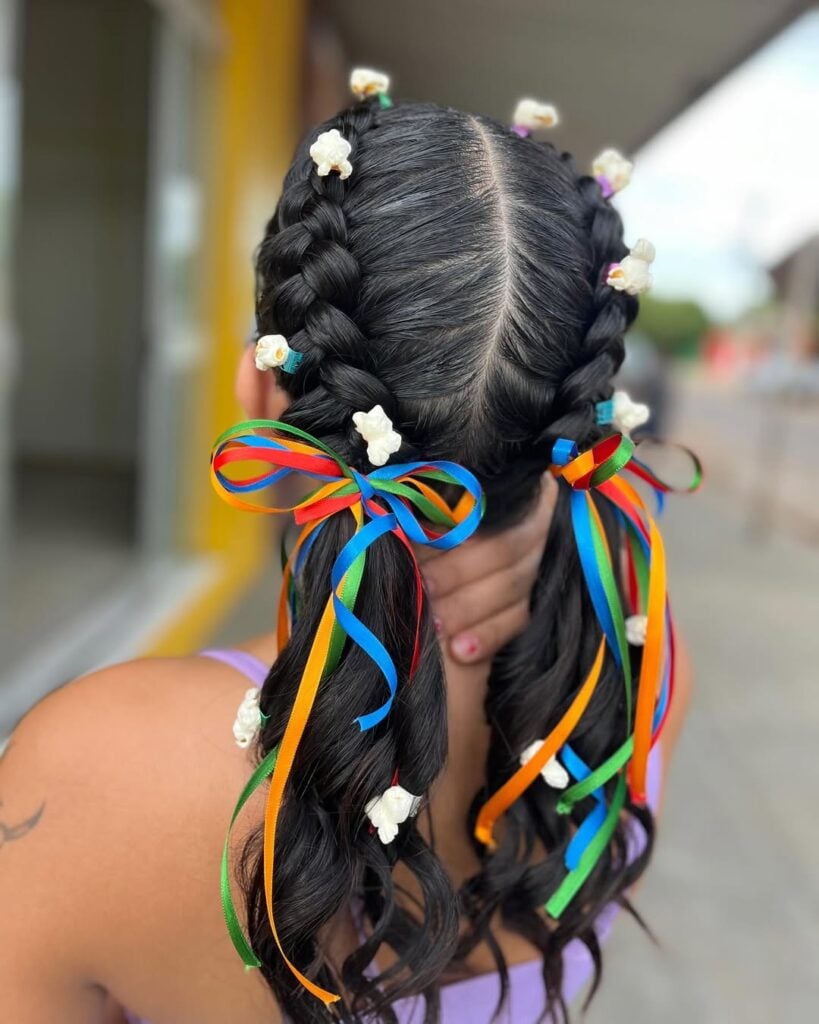 penteado infantil quadradinho festa junina