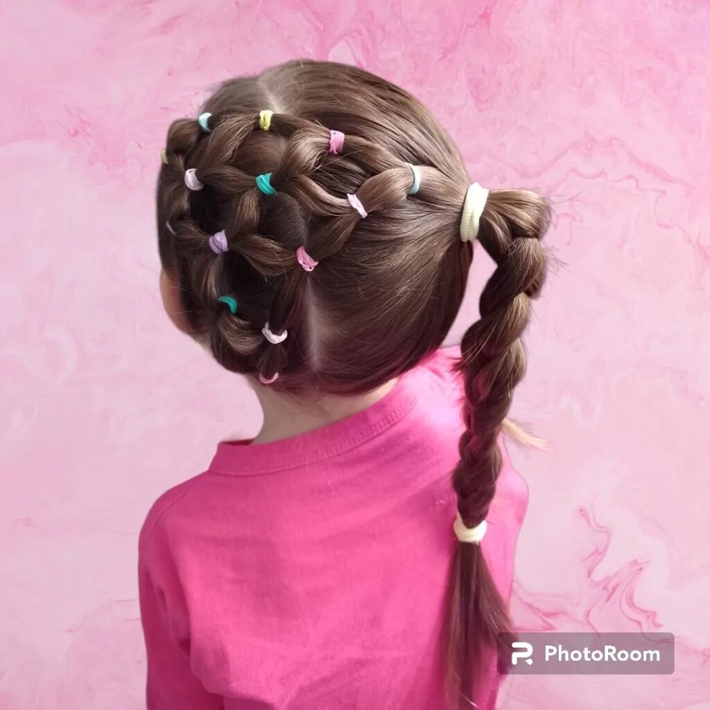 penteado infantil rosa cabelo solto