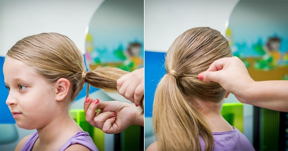 penteado infantil semi preso de lado para festa