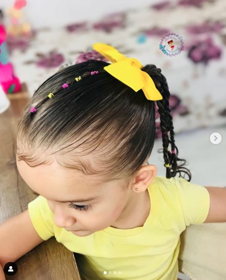 penteado infantil semi preso de lado para festa