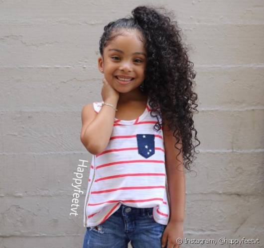 penteado infantil semi preso de lado para cabelo liso