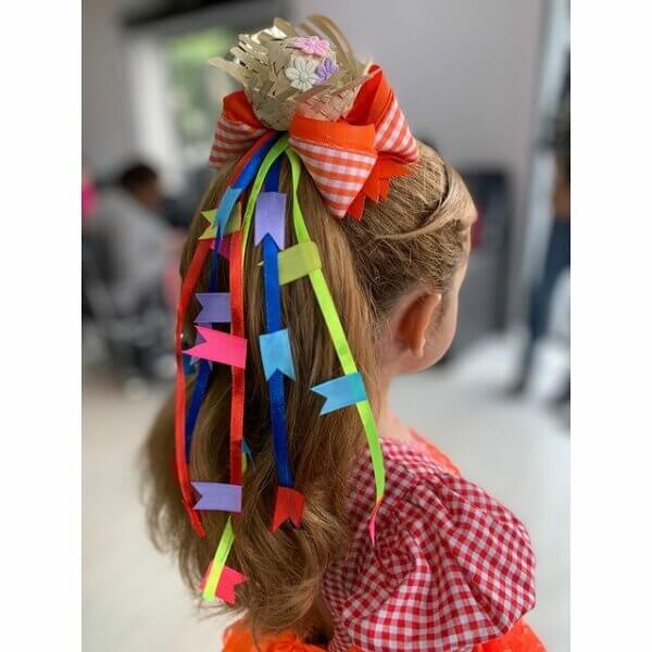 penteado festa junina cabelo infantil fácil