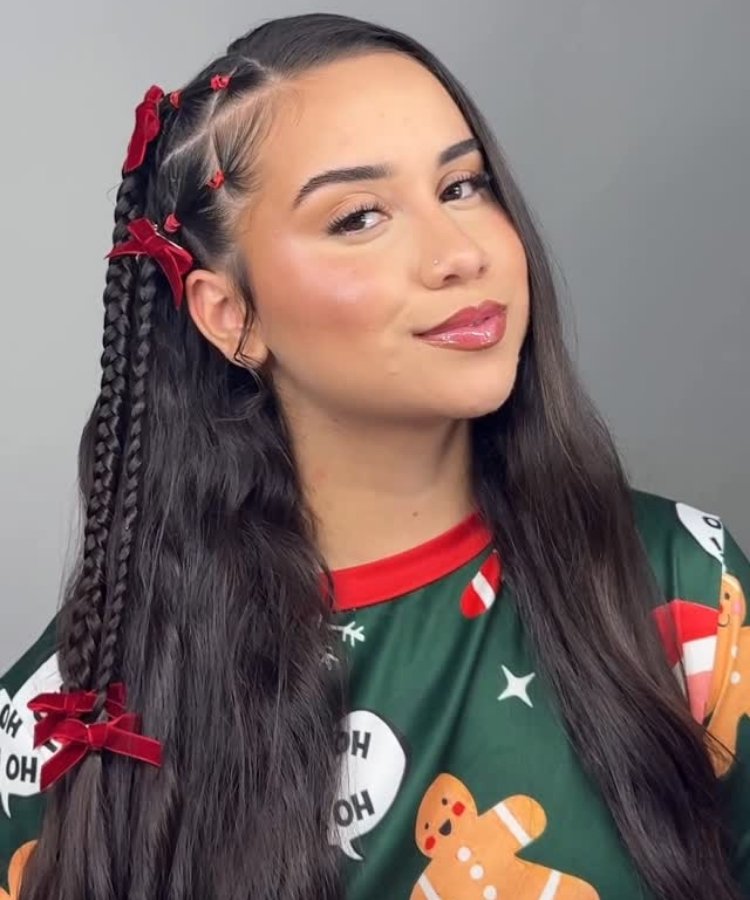 penteado semi preso com trança lateral passo a passo