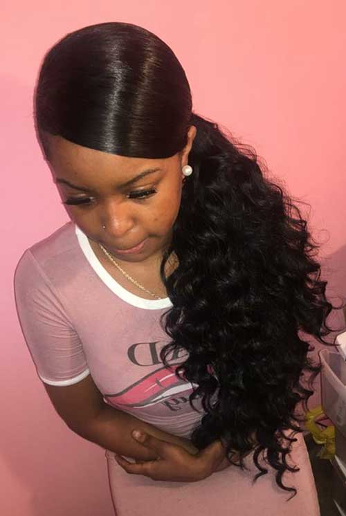 Rabo de cavalo lateral infantil torcido