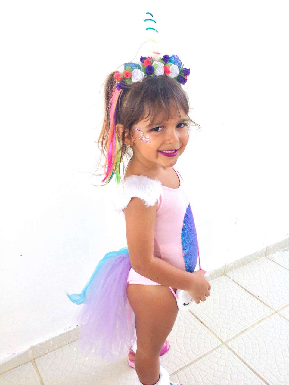 penteado unicórnio infantil com trança