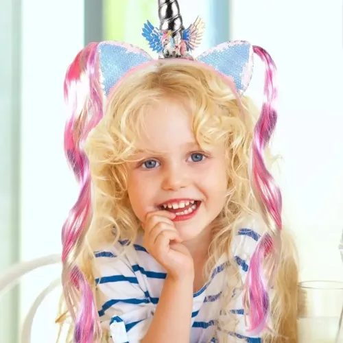 penteado unicórnio infantil para festa