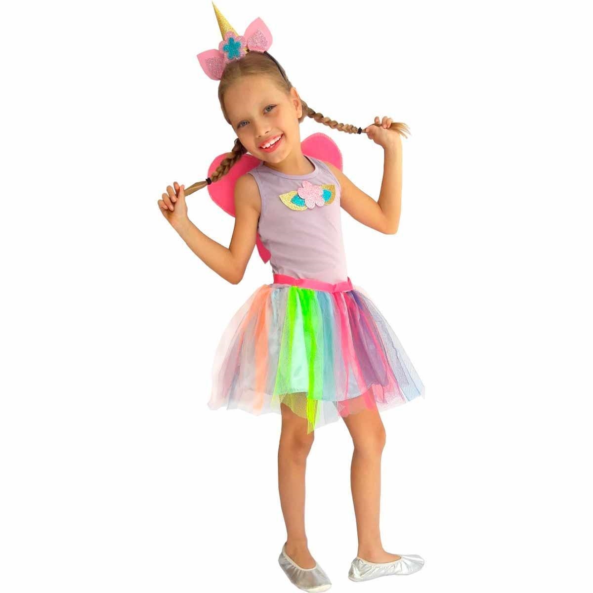 penteado unicórnio infantil cabelo solto