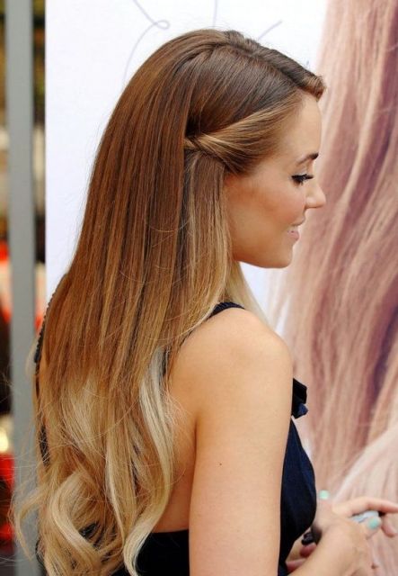 penteados cabelo solto liso com ondas