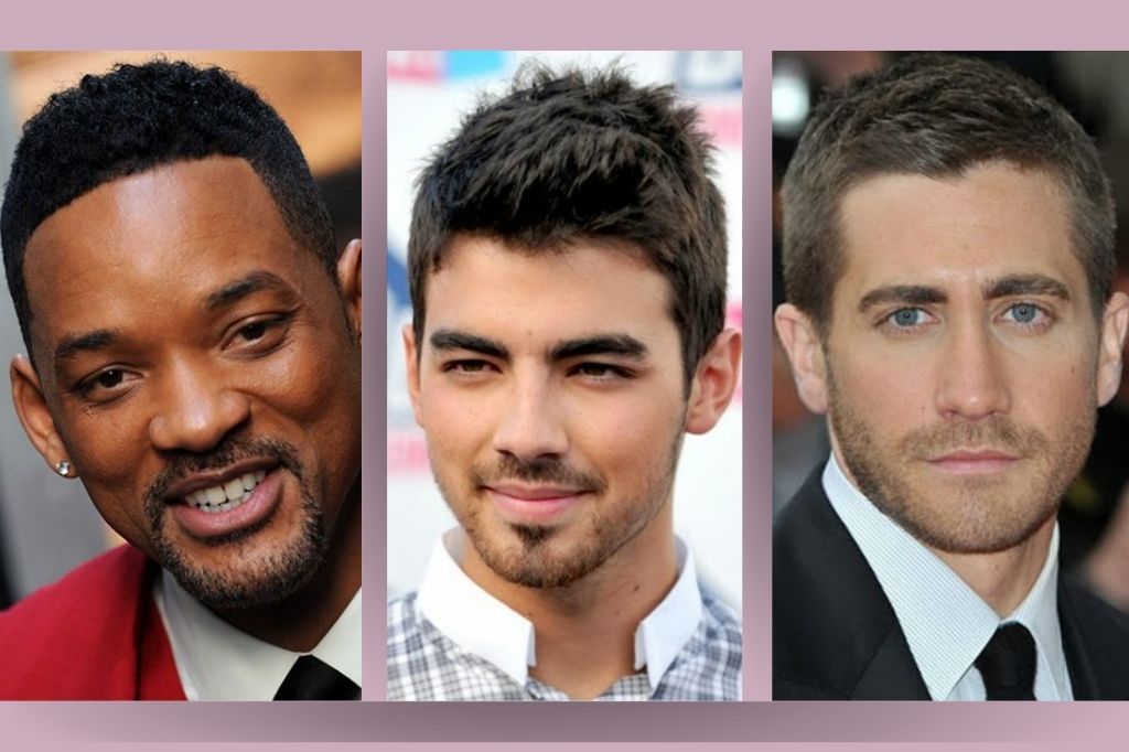 rosto triangular homem cabelo