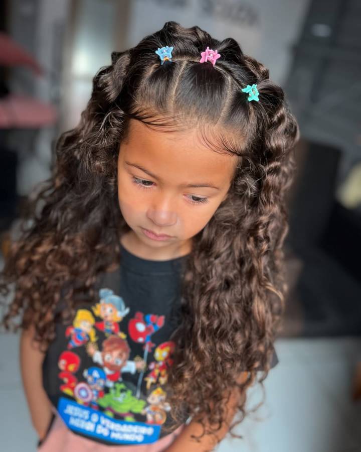 penteado cabelo solto infantil Pinterest