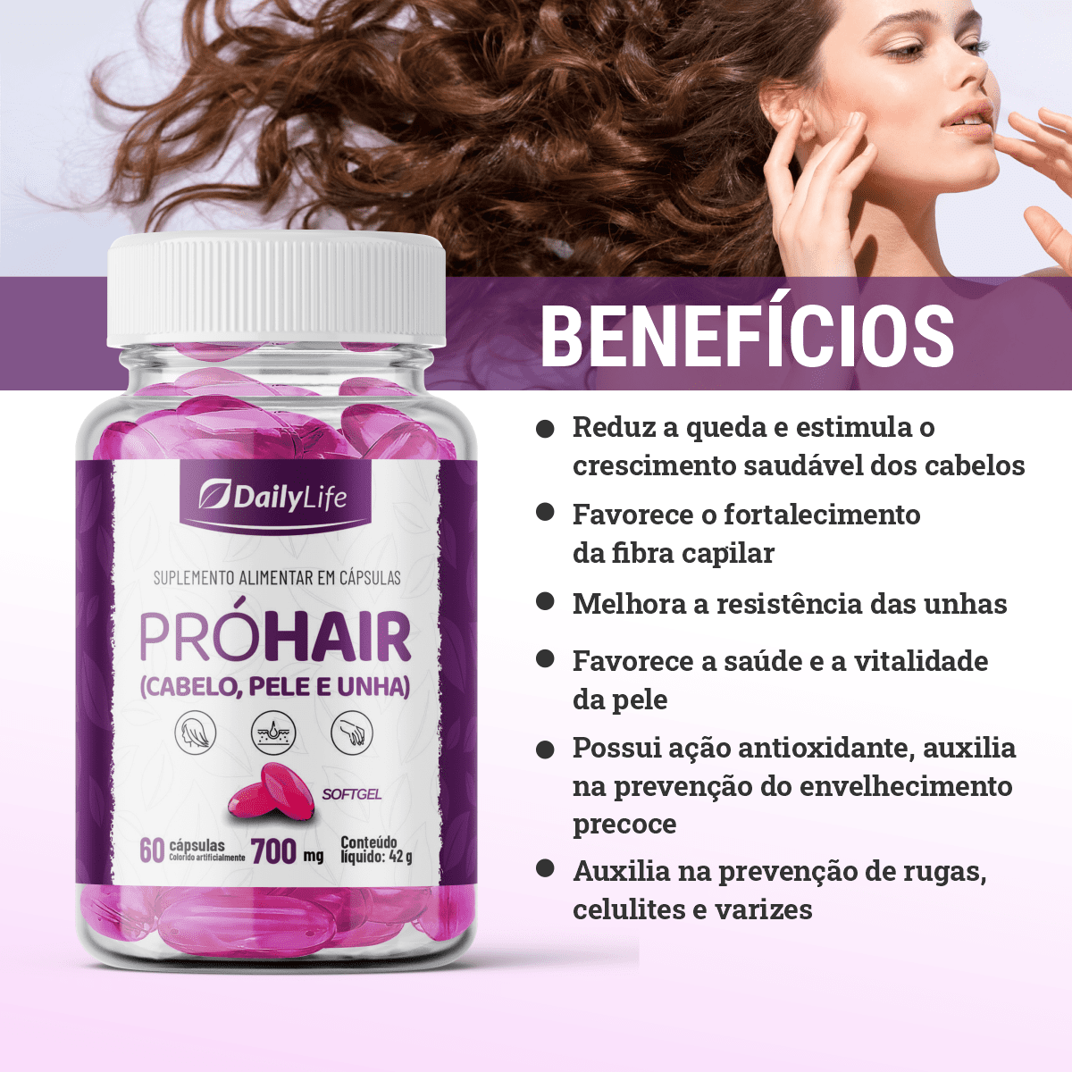 Suplemento capilar com biotina e silício preço