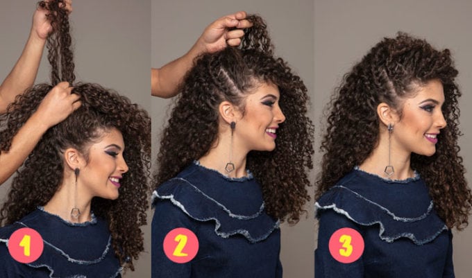 Penteados com Trança Lateral para Ocasiões Especiais em Cabelos Cacheados
